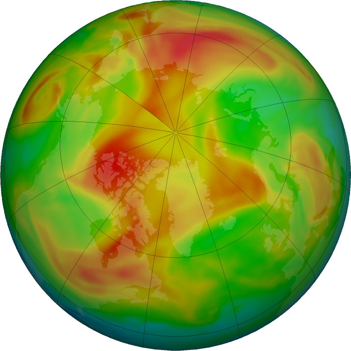Arctic ozone map for 21 April 2021